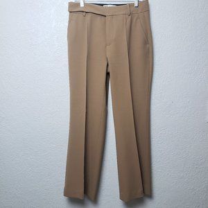 Zara High Waisted Flare Trousers Pants with Seam, Camel 30 x 28 like new